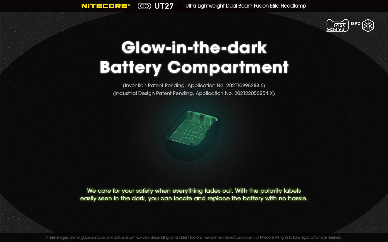 Nitecore UT27 Glow-in-the-dark Battery Compartment